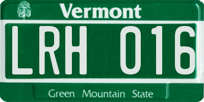 VT license plate LRH016