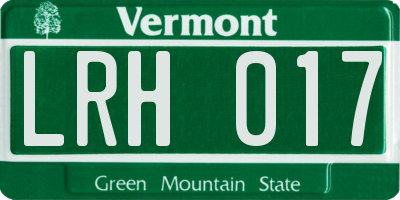 VT license plate LRH017