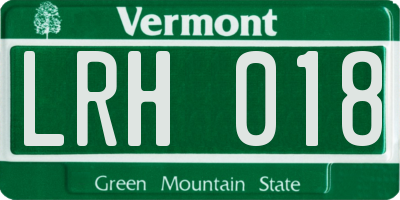 VT license plate LRH018