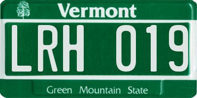 VT license plate LRH019