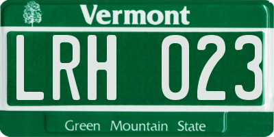VT license plate LRH023