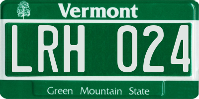 VT license plate LRH024