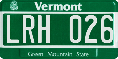 VT license plate LRH026