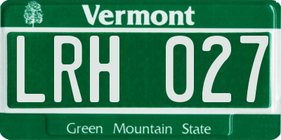 VT license plate LRH027