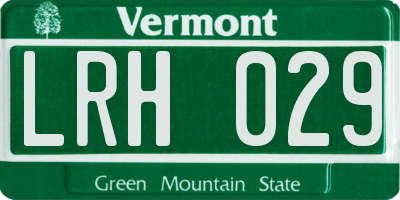 VT license plate LRH029