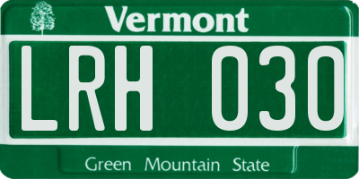 VT license plate LRH030