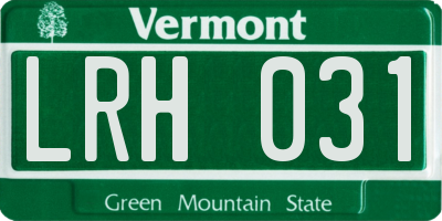 VT license plate LRH031
