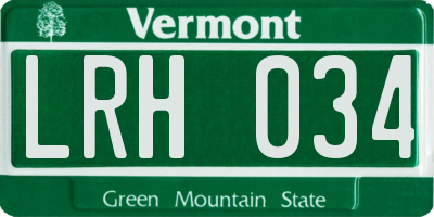 VT license plate LRH034