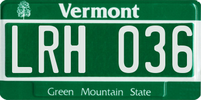 VT license plate LRH036