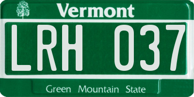 VT license plate LRH037