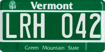 VT license plate LRH042