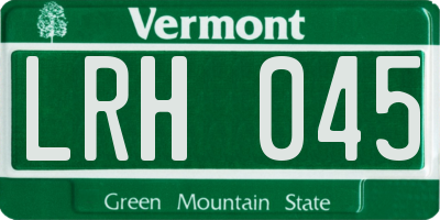 VT license plate LRH045