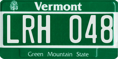 VT license plate LRH048