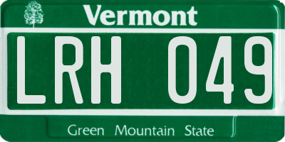 VT license plate LRH049