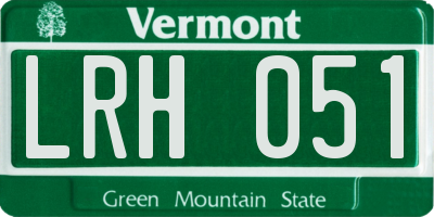 VT license plate LRH051
