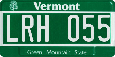 VT license plate LRH055