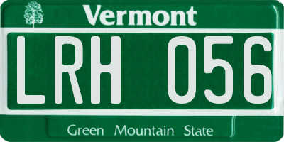 VT license plate LRH056