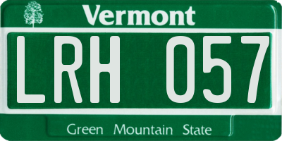 VT license plate LRH057