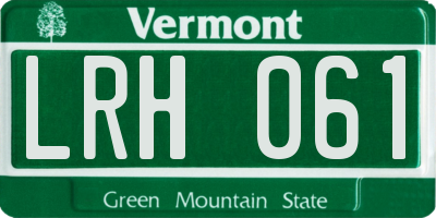 VT license plate LRH061