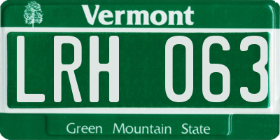 VT license plate LRH063