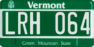 VT license plate LRH064