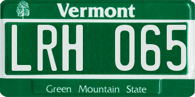 VT license plate LRH065