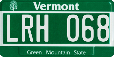 VT license plate LRH068