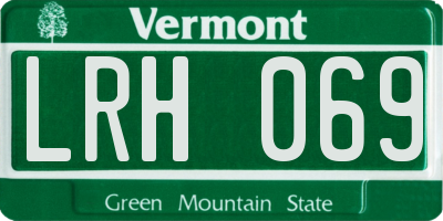 VT license plate LRH069