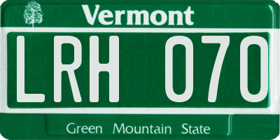 VT license plate LRH070