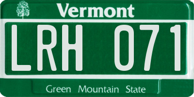 VT license plate LRH071