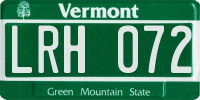 VT license plate LRH072
