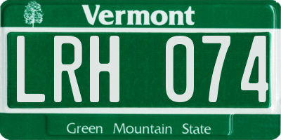 VT license plate LRH074