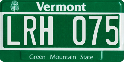 VT license plate LRH075