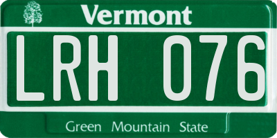 VT license plate LRH076