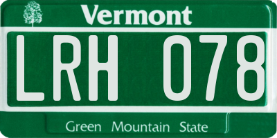 VT license plate LRH078