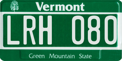 VT license plate LRH080