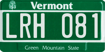 VT license plate LRH081