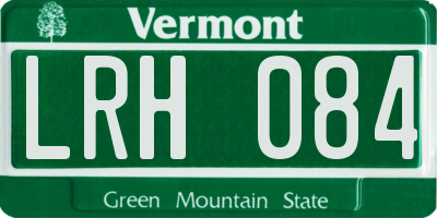 VT license plate LRH084