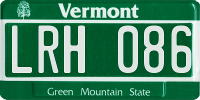 VT license plate LRH086