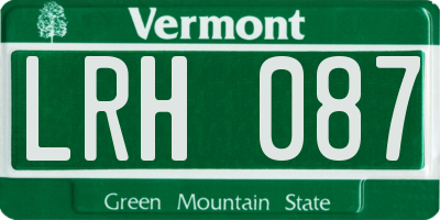 VT license plate LRH087