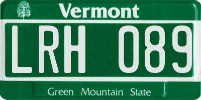 VT license plate LRH089