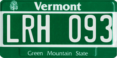 VT license plate LRH093