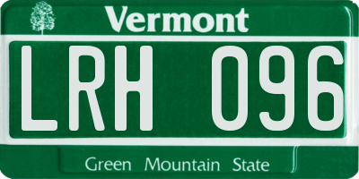 VT license plate LRH096