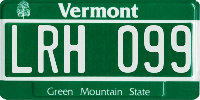 VT license plate LRH099