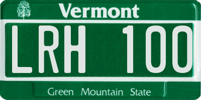 VT license plate LRH100