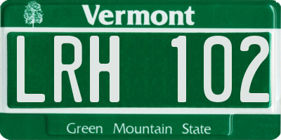 VT license plate LRH102
