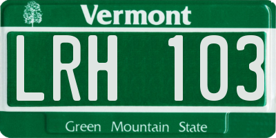 VT license plate LRH103