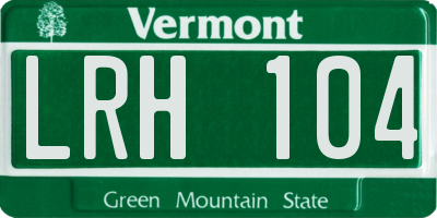 VT license plate LRH104