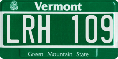 VT license plate LRH109