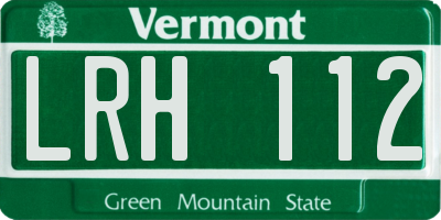 VT license plate LRH112
